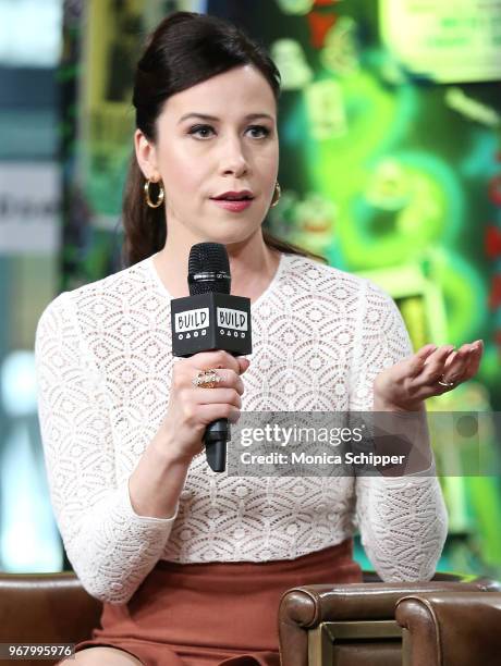 Actress Jennifer Bartels visits Build Studio to discuss the television show "American Woman" on June 5, 2018 in New York City.