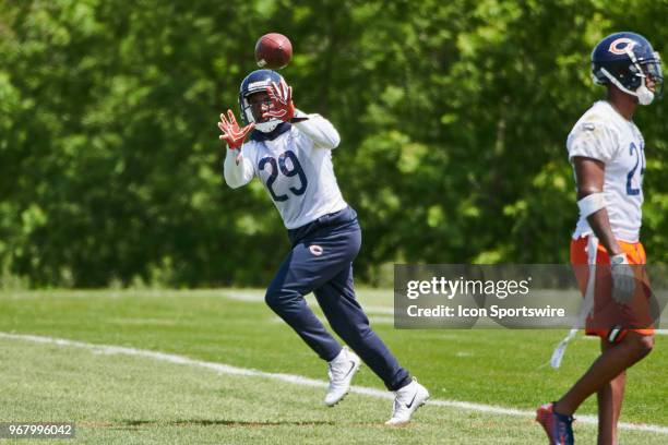 Chicago Bears defensive back Rashard Fant participates during the Bears Minicamp on June 5, 2018 at Halas Hall, in Lake Forest, IL.