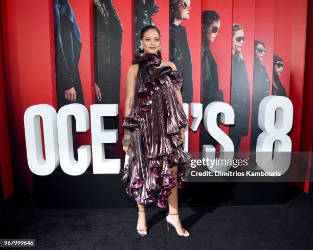 Rihanna attends "Ocean's 8" World Premiere at Alice Tully Hall on June 5, 2018 in New York City.