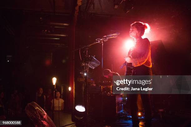 June 05: Selah Sue performs live on stage during a concert at the Festsaal Kreuzberg on June 5, 2018 in Berlin, Germany.