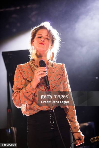June 05: Selah Sue performs live on stage during a concert at the Festsaal Kreuzberg on June 5, 2018 in Berlin, Germany.