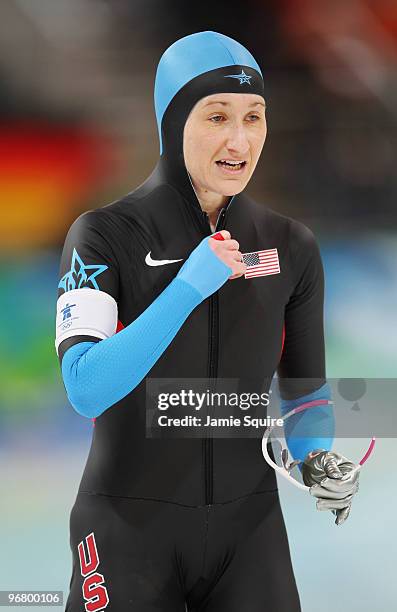 Jennifer Rodriguez of the United States competes in the women's speed skating 500 m on day five of the Vancouver 2010 Winter Olympics at Richmond...