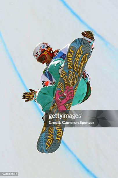 Ruben Verges of Spain competes in the Snowboard Men's Halfpipe on day six of the Vancouver 2010 Winter Olympics at Cypress Snowboard & Ski-Cross...