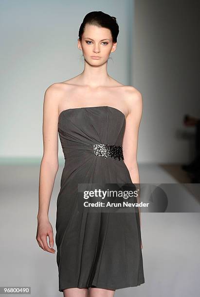 Model walks the runway at the Abed Mahfouz Fall 2010 Show at Altman Building on February 17, 2010 in New York City.