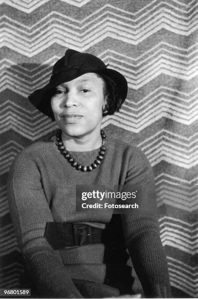 Portrait of author Zora Neale Hurston, circa 1940s. .