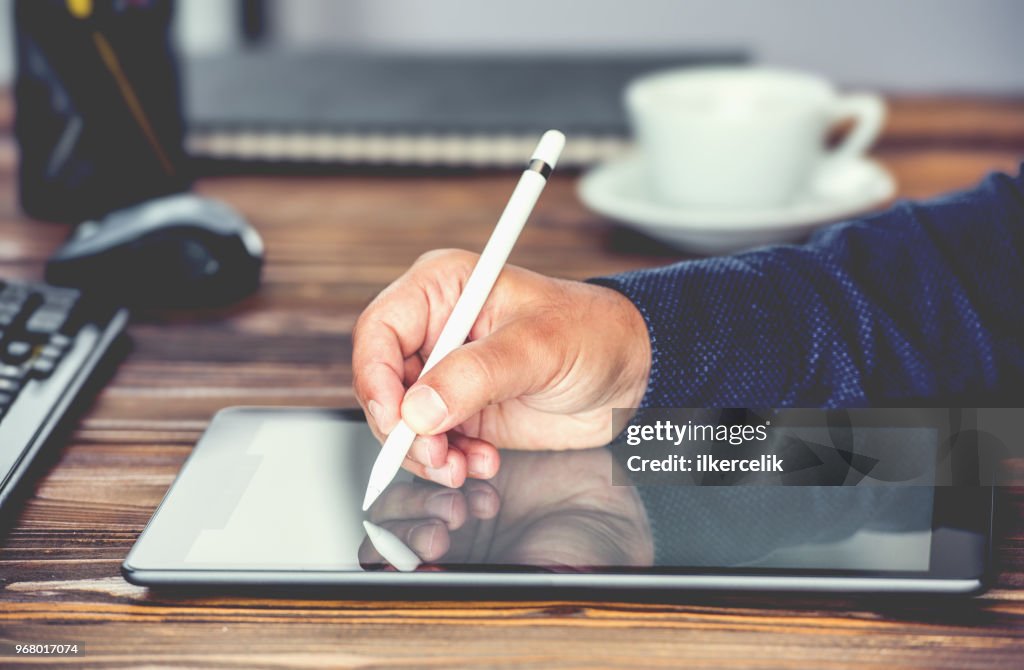 Digital Signature Concept with Tablet and Stylus Pen
