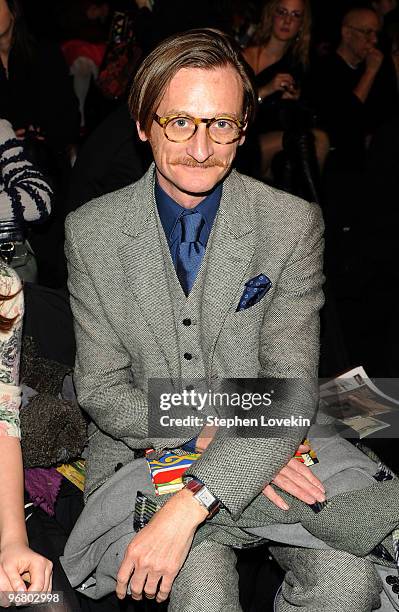European Editor at Large for Vogue Hamish Bowles attends the Anna Sui Fall 2010 Fashion Show during Mercedes-Benz Fashion Week at The Tent at Bryant...