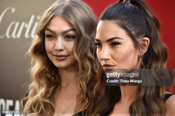 Gigi Hadid and Lily Aldridge attend the "Ocean's 8" World Premiere at Alice Tully Hall on June 5, 2018 in New York City.