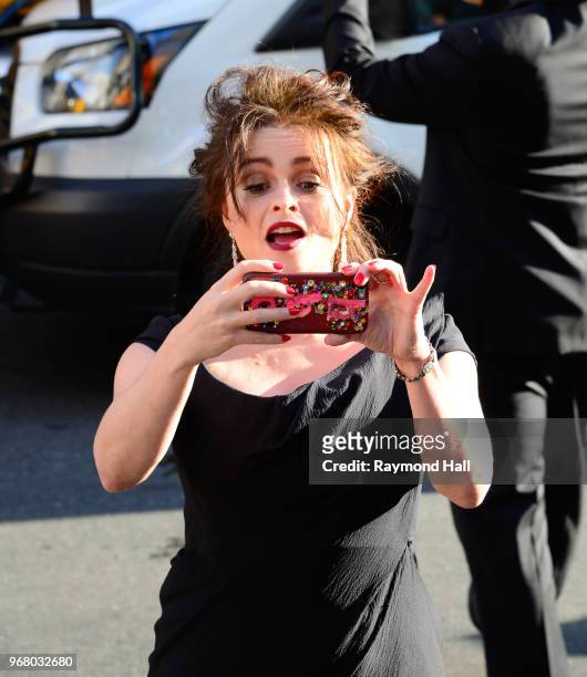 Actress Helena Bonham Carter is seen in Midtown on June 5, 2018 in New York City.