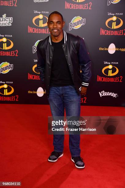 Jason George attends the premiere of Disney and Pixar's "Incredibles 2" at the El Capitan Theatre on June 5, 2018 in Los Angeles, California.