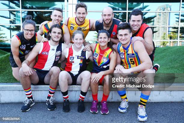 Hunter Clark Georgia Ricardo Brede Seccull Emma Kearney Jess Dal Pos Michael Taplin Marcus Thompson Nelson Browne Ted Lindon pose during a We Are...