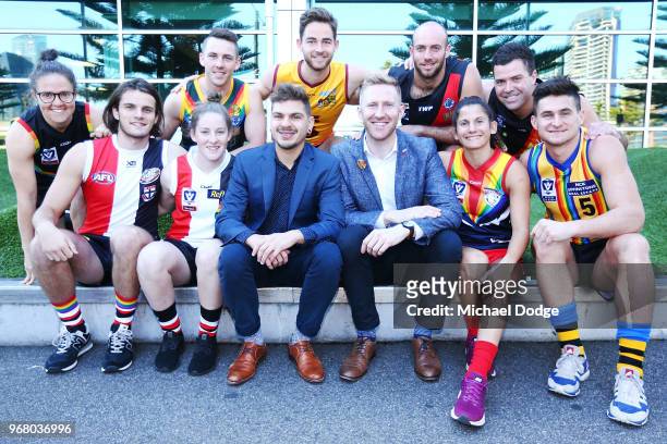 Hunter Clark Georgia Ricardo Brede Seccull Emma Kearney Jess Dal Pos Michael Taplin Marcus Thompson Nelson Browne Ted Lindon pose during a We Are...