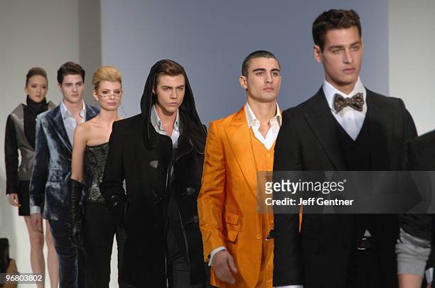 Models walk the runway at the Malan Breton Fall/ Winter 2010 fashion show at Style360 on February 17, 2010 in New York City.