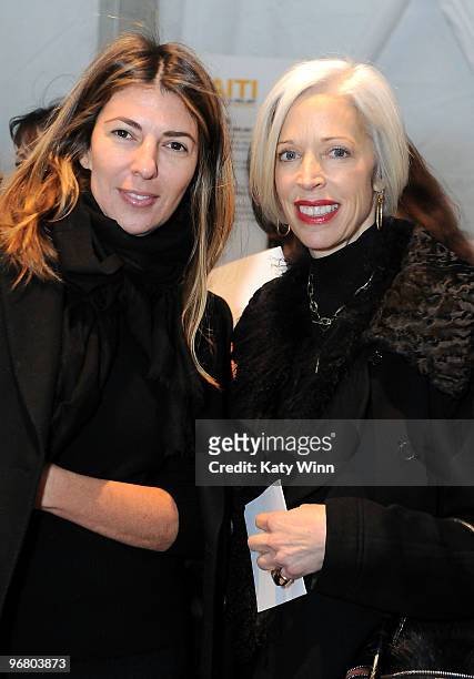 Nina Garcia and Bergdorf Goodman Senior Vice President of Fashion Linda Fargo attend Mercedes-Benz Fashion Week at Bryant Park on February 17, 2010...