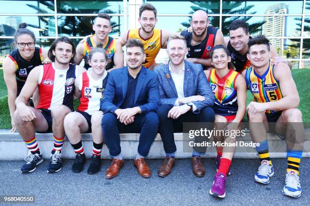 Hunter Clark Georgia Ricardo Brede Seccull Emma Kearney Jess Dal Pos Michael Taplin Marcus Thompson Nelson Browne Ted Lindon pose with Pride Cup...