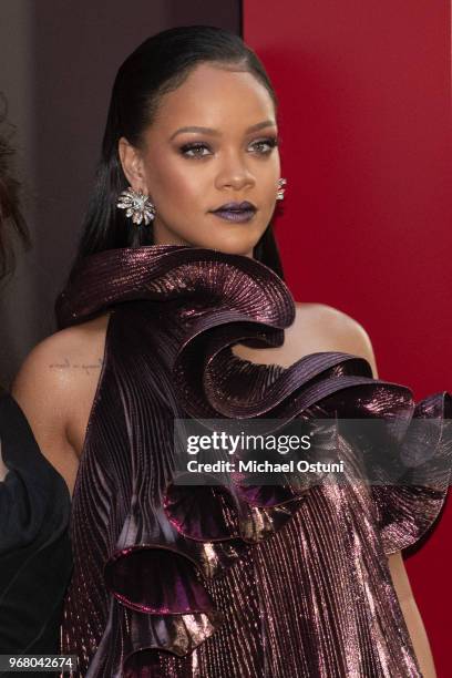 Rihanna attends "Ocean's 8" World Premiere at Alice Tully Hall on June 5, 2018 in New York City.