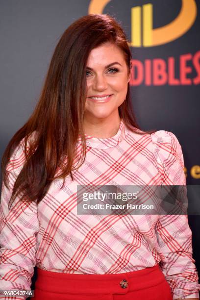 Tiffani Thiessen attends the premiere of Disney and Pixar's "Incredibles 2" at the El Capitan Theatre on June 5, 2018 in Los Angeles, California.