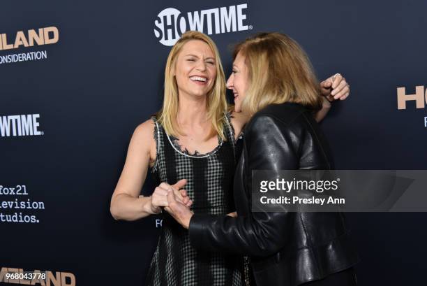 Claire Danes and Lesli Linka Glatter attend FYC Event For Showtime's "Homeland" - Red Carpet at Writers Guild Theater on June 5, 2018 in Beverly...