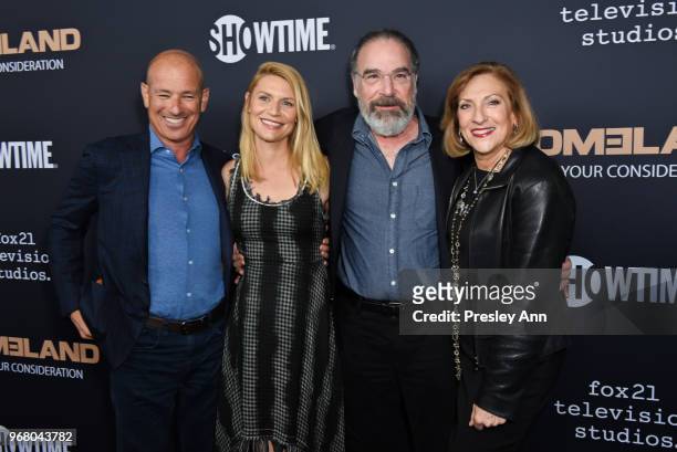 Howard Gordon, Claire Danes; Mandy Patinkin and Lesli Linka Glatter attend FYC Event For Showtime's "Homeland" - Red Carpet at Writers Guild Theater...