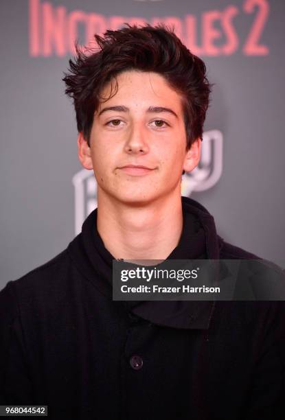 Milo Manheim attends the premiere of Disney and Pixar's "Incredibles 2" at the El Capitan Theatre on June 5, 2018 in Los Angeles, California.