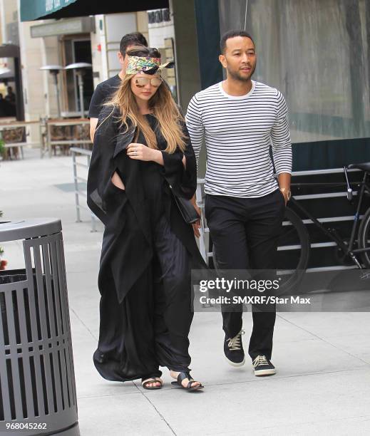 Chrissy Teigen and John Legend are seen on June 5, 2018 in Los Angeles, CA.