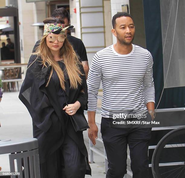 Chrissy Teigen and John Legend are seen on June 5, 2018 in Los Angeles, CA.