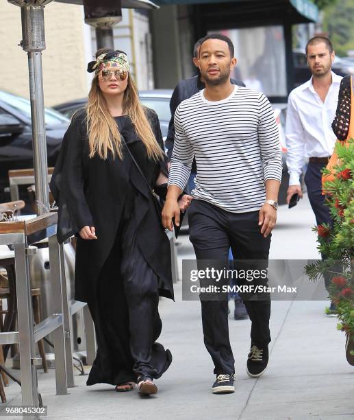 Chrissy Teigen and John Legend are seen on June 5, 2018 in Los Angeles, CA.