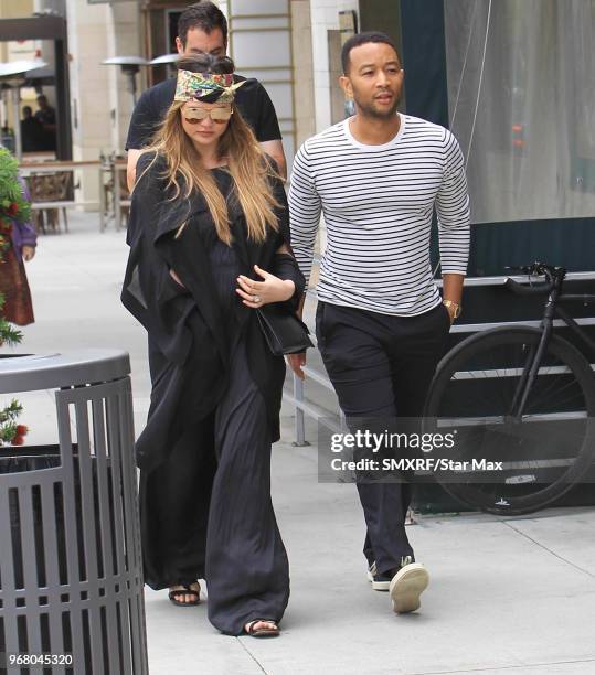 Chrissy Teigen and John Legend are seen on June 5, 2018 in Los Angeles, CA.