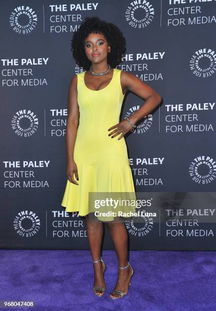 Antoinette Robertson arrives at An Evening With "Dear White People" at The Paley Center for Media on June 5, 2018 in Beverly Hills, California.