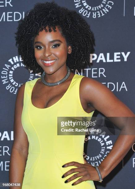 Antoinette Robertson arrives at An Evening With "Dear White People" at The Paley Center for Media on June 5, 2018 in Beverly Hills, California.