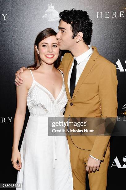 Gianna Reisen and Alex Wolff attend the "Hereditary" New York Screening at Metrograph on June 5, 2018 in New York City.