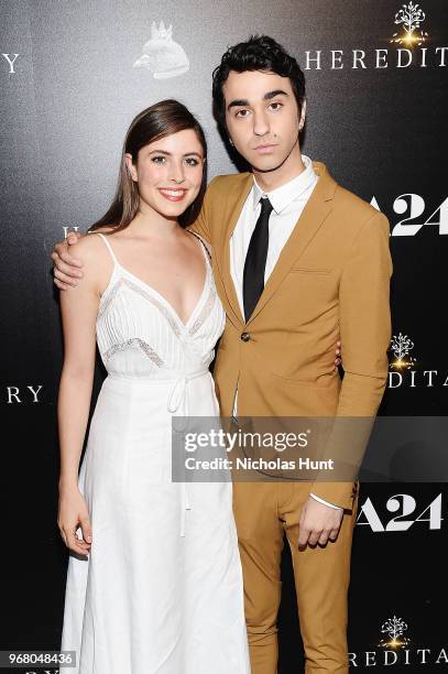 Gianna Reisen and Alex Wolff attend the "Hereditary" New York Screening at Metrograph on June 5, 2018 in New York City.