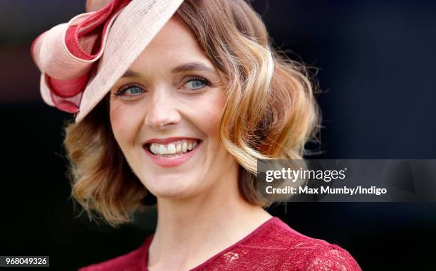 Victoria Pendleton attends Derby Day of the Investec Derby Festival at Epsom Racecourse on June 2, 2018 in Epsom, England.