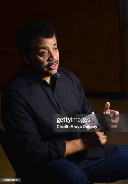 Neil deGrasse Tyson attends Film Independent at LACMA presents StarTalk - A Conversation with Astrophysicist Neil deGrasse Tyson at Bing Theater At...