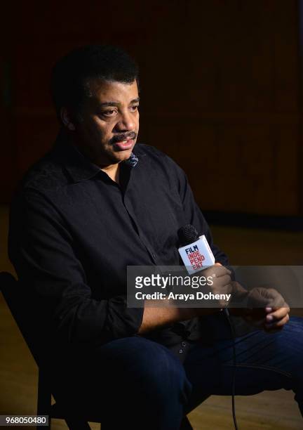 Neil deGrasse Tyson attends Film Independent at LACMA presents StarTalk - A Conversation with Astrophysicist Neil deGrasse Tyson at Bing Theater At...