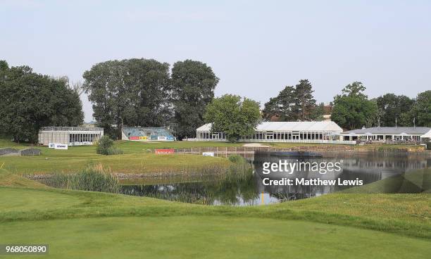General view of the 18th hole during the Pro-Am of The 2018 Shot Clock Masters at Diamond Country Club on June 6, 2018 in Atzenbrugg, Austria.