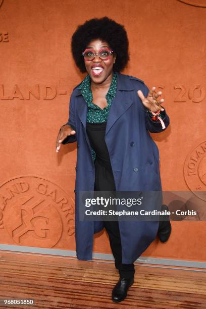 Actress Claudia Tagbo attends the 2018 French Open - Day Ten at Roland Garros on June 5, 2018 in Paris, France.