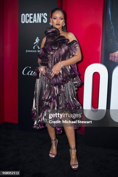 Rihanna attends the "Ocean's 8" World Premiere at Alice Tully Hall on June 5, 2018 in New York City.