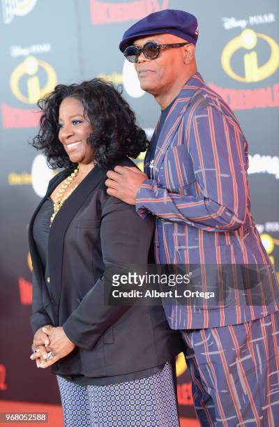 Actor Samuel L. Jackson and wife LaTanya Richardson arrive for the premiere of Disney And Pixar's "Incredibles 2" on June 5, 2018 in Los Angeles,...