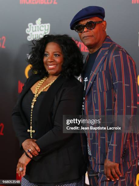 Samuel L. Jackson and LaTanya Richardson attend the World Premiere of Disney and Pixar's 'Incredibles 2' held on June 5, 2018 in Los Angeles,...