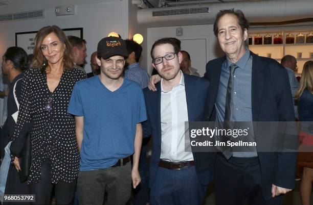 Actress Polly Draper, director Ari Aster and musician Michael Wolff attend the screening after party for "Hereditary" hosted by A24 at Metrograph on...