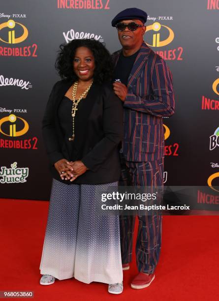 Samuel L. Jackson and LaTanya Richardson attend the World Premiere of Disney and Pixar's 'Incredibles 2' held on June 5, 2018 in Los Angeles,...