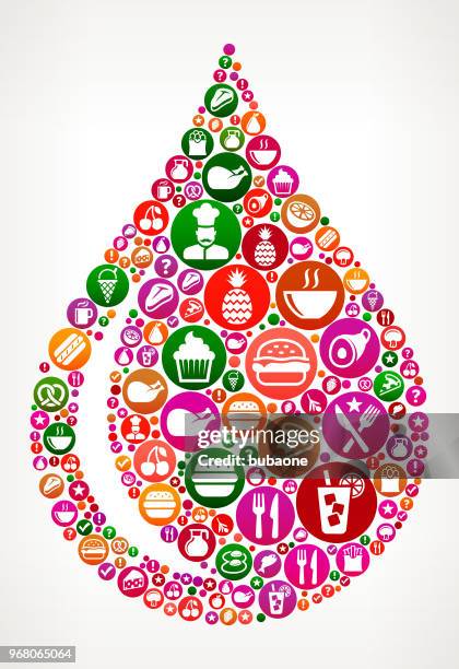 waterdrop food and diet vector icon background - fish pie stock illustrations
