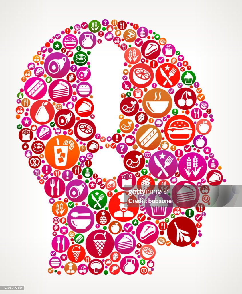 Attention Head Food and Diet Vector Icon Background