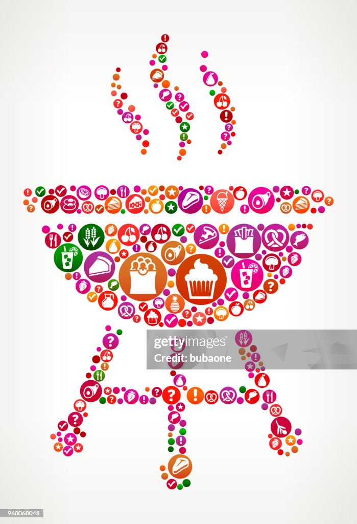 Grill Food and Diet Vector Icon Background