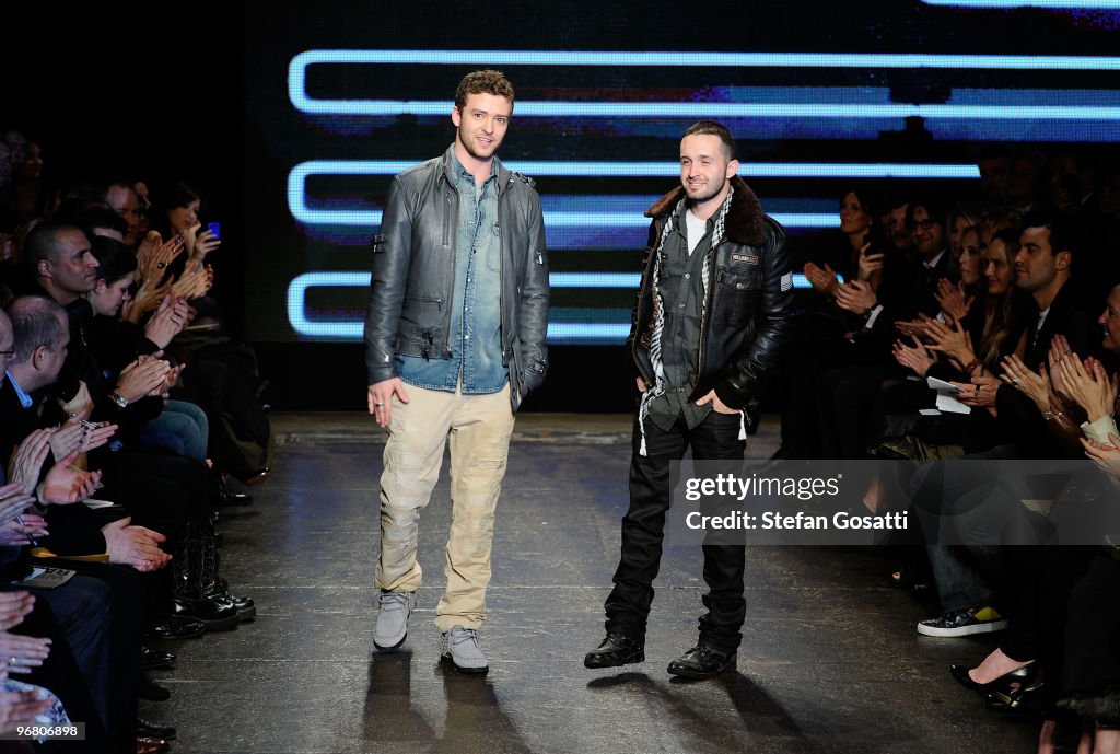 Willi Rast Justin Timberlake and Trace Ayala walk the runway at the William Rast ...