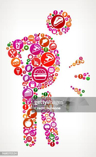 obesity  food and diet vector icon background - obesity icon stock illustrations