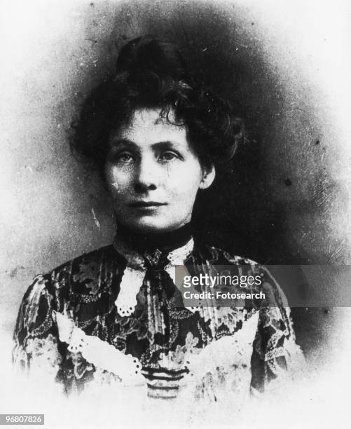 Portrait of Emmeline Pankhurst, circa 1900s. .