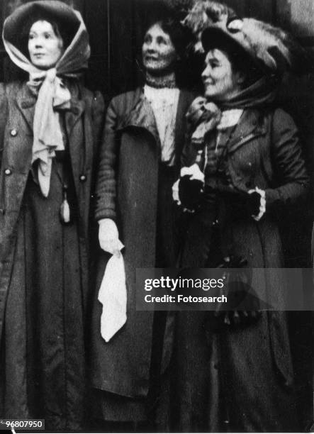 Emmeline Pankhurst with friends, circa 1890s. .