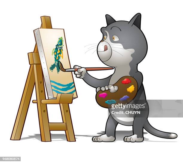 アーティストの猫 - artists with animals点のイラスト素材／クリップアート素材／マンガ素材／アイコン素材